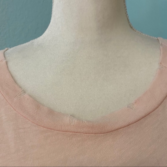Joe's Jeans Rebel Distressed Tee, Peach. - Picture 3 of 9